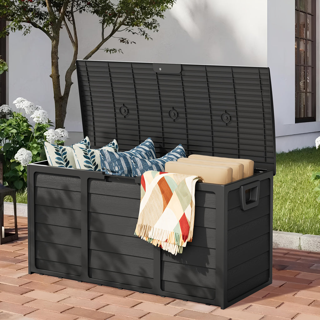 Outdoor Storage Box] 75 Gallon Resin Outdoor Storage Box