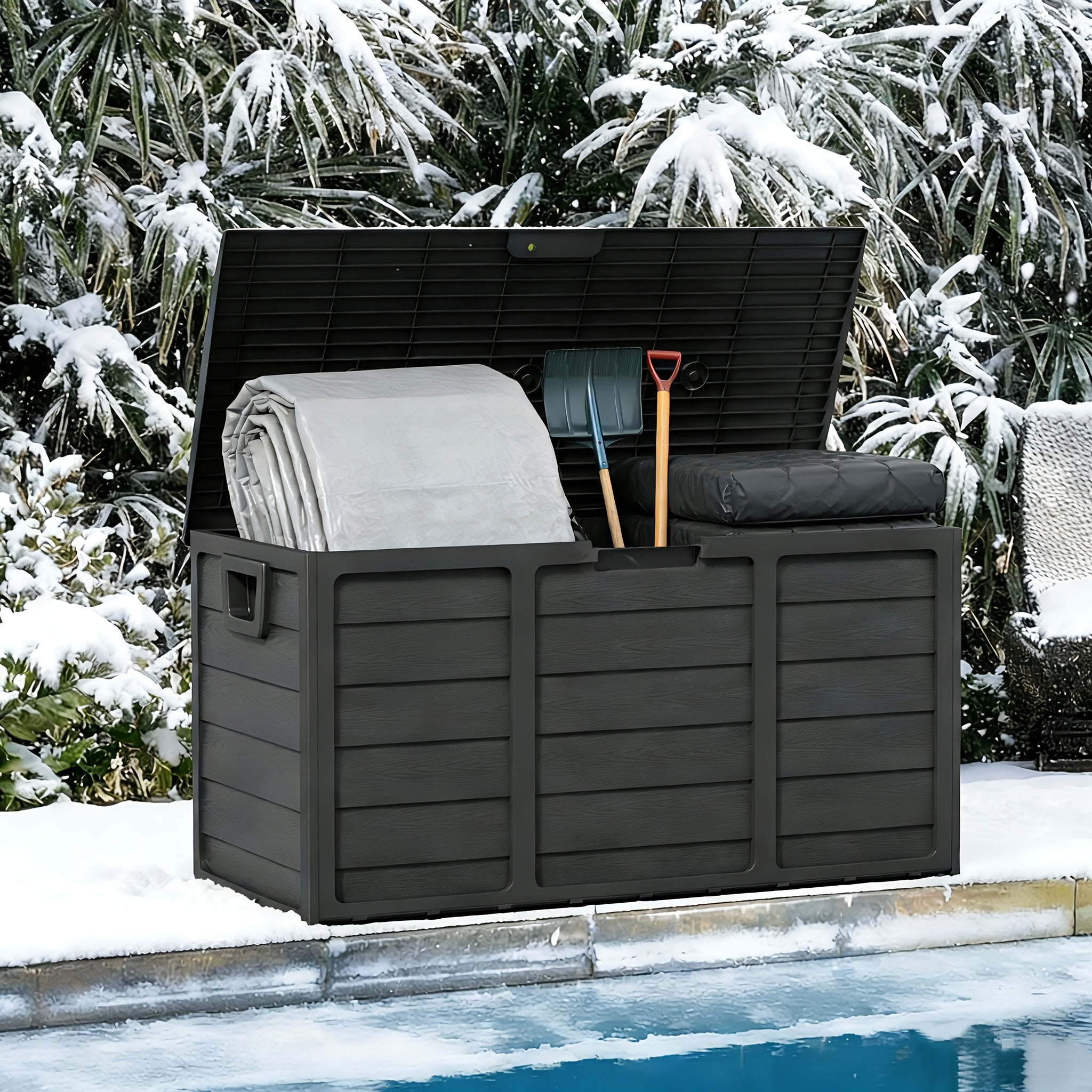 Outdoor Storage Box] 75 Gallon Resin Outdoor Storage Box